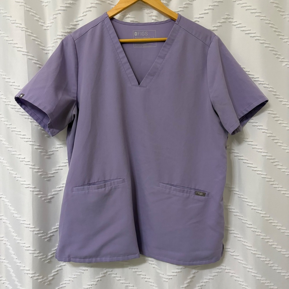 FIGS Technical Collection Purple V-Neck Scrub Top FW1100 Womens XL